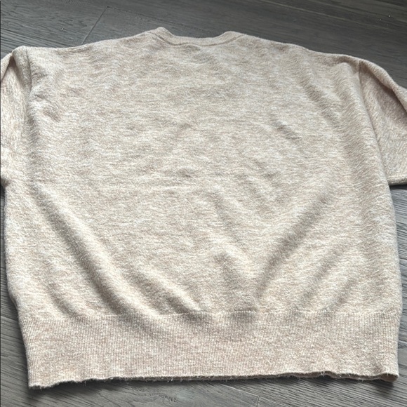 Jenni Kayne | Oversized merino wool and cashmere cream and tan knit sweater - Picture 10 of 10